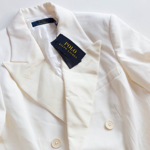 Polo Ralph Lauren Double-Breasted Blazer in Cream- Size 6 - Picture 9 of 14